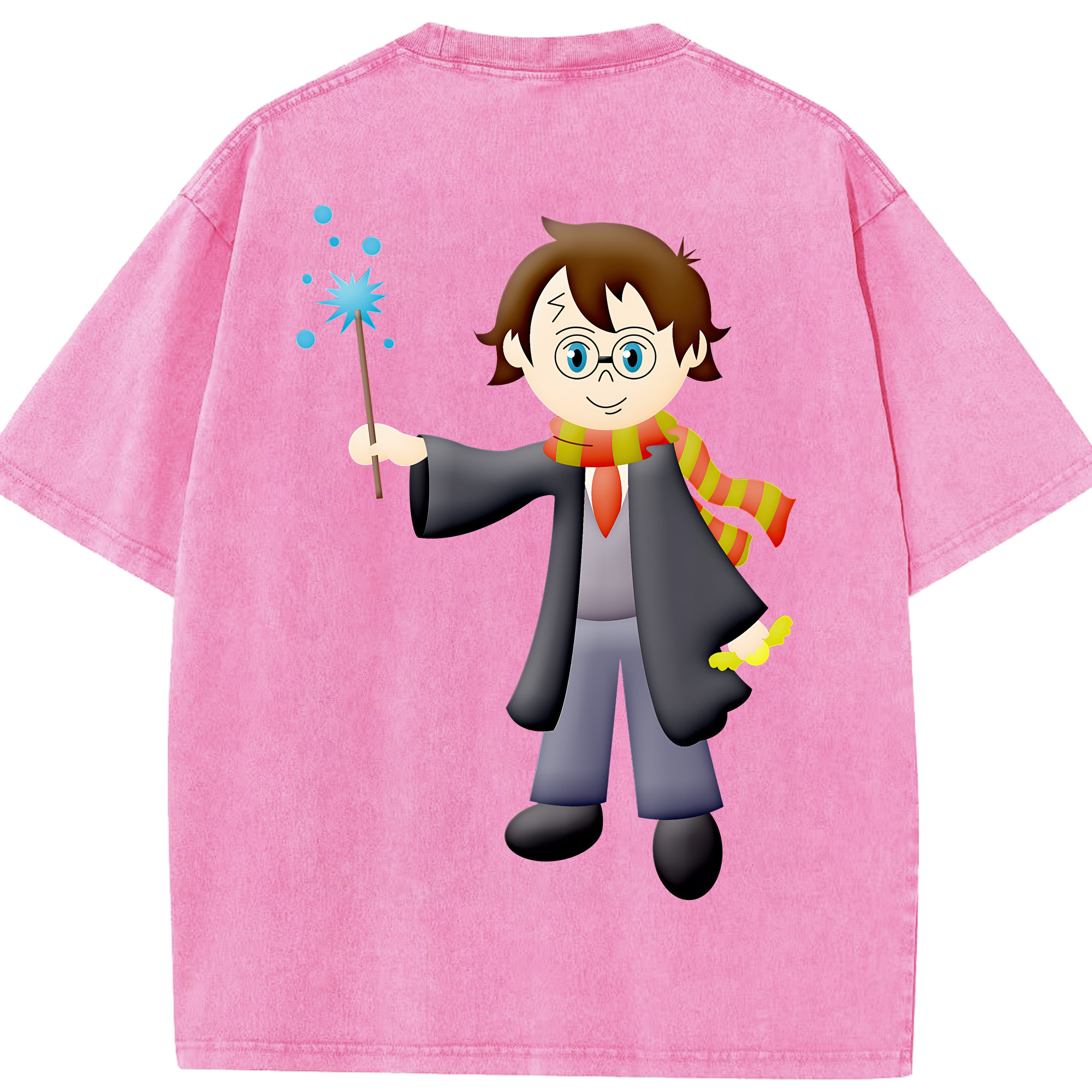 （画像用） Harry Potter ハリー・ポッターシリーズ 綿100% ヴィンテージ風 半袖Tシャツ（背面プリント）